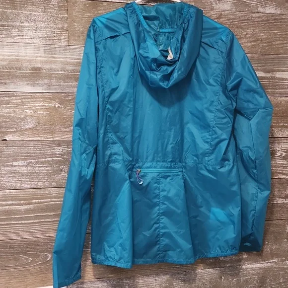 Salomon Teal Hooded Windbreaker Jacket NWT Large - Picture 4 of 8